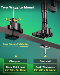 ARES WING Monitor Mount 2 Monitors for 17-49" Monitors, up to 20kg per Arm, Extreme Load Capacity, For Gaming Monitors
