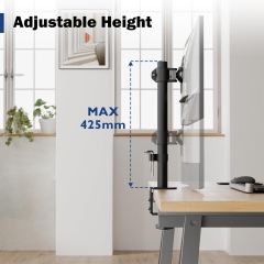 BONTEC Monitor Mount, Table Mount for 13-34 inch Screens, Fully Movable, Ergonomic Design, Height Adjustment, For Gaming & Office Use, Supports up to 10kg, VESA 75/100 Compatible