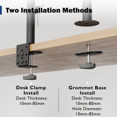 BONTEC Monitor Mount, Table Mount for 13-34 inch Screens, Fully Movable, Ergonomic Design, Height Adjustment, For Gaming & Office Use, Supports up to 10kg, VESA 75/100 Compatible