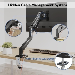 BONTEC monitor mount for 13-32 inch screens Holds 3-9 kg, gas pressure spring arm, tiltable, swivel, rotatable, ergonomic screen mount 1 monitor with cable management, VESA 75/100 mm