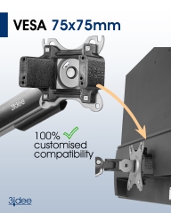 VESA adapter compatible with HP Monitor (32s) - 75x75mm