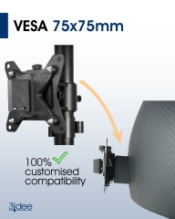 VESA adapter compatible with HP Omen Gaming Monitor (X25, X25f) - 75x75mm