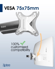 VESA adapter compatible with Samsung 34" Curved monitor (CJ79 series) - 75x75mm