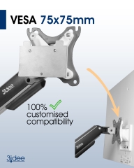 VESA adapter compatible with Samsung M8 Smart Monitor series (LS32BM801, LS32BM80G, LS32BM80P) - 75x75mm