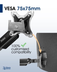 VESA adapter compatible with Samsung monitor (U32R590, U32R592, U32R594, LU32R590, UR59C and more) - 75x75mm